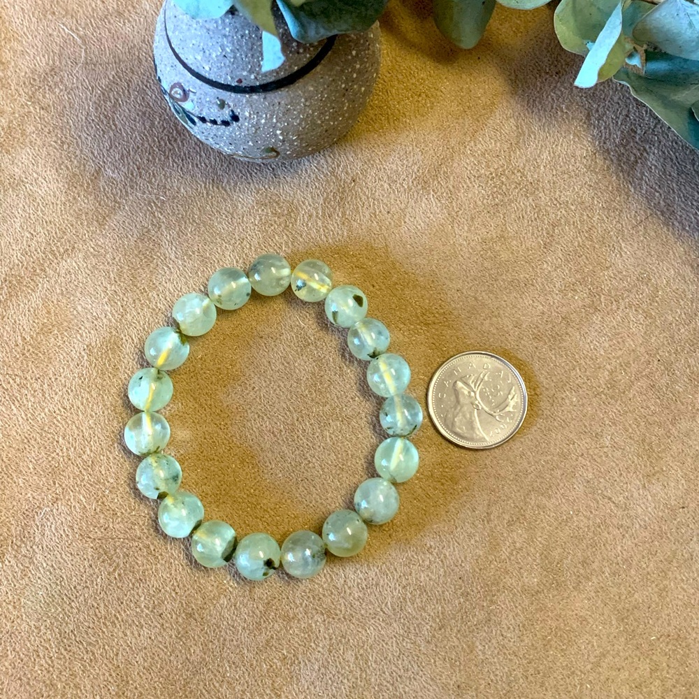 Epidote in Prehnite Bracelet